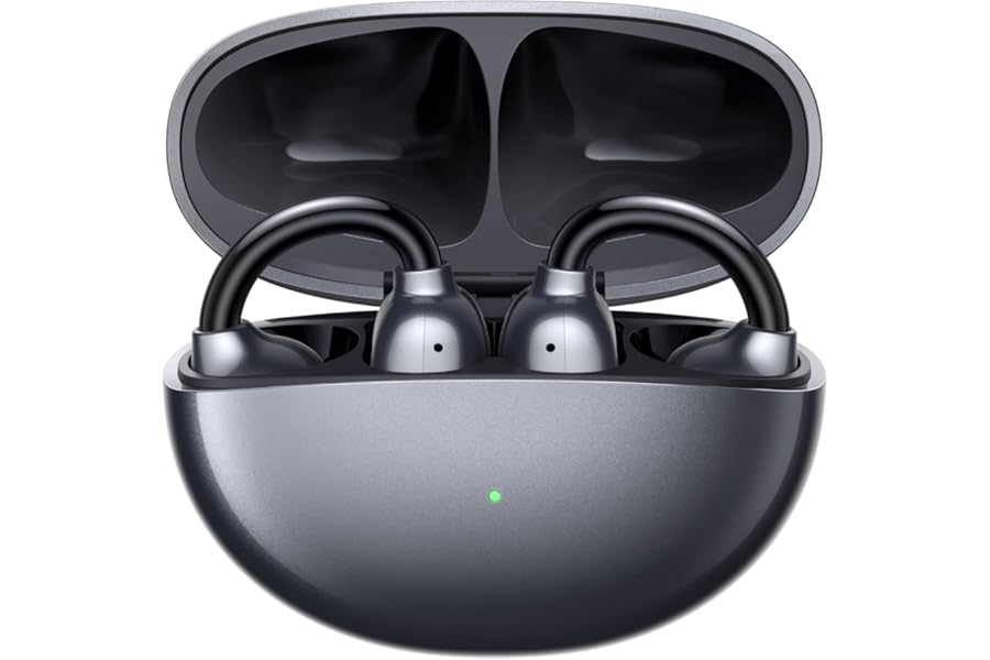 UGREEN ClipBuds, Open-ear Wireless Headphones with 4 Mic Clear Call 12mm Diaphragm Earbuds Clip on Earphones Bluetooth 6.0, A