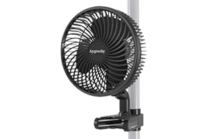 Aygrochy 10W Grow Ventilator mit Clip, EC-Motoren 10 Geschwindigkeiten Grow lüfter mit Smart APP Control, IP-44 Schutzart Oszillierender wachsen Clip-on-Lüfter für Zelt