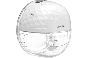 ANWIKE Tiralatte Elettrico, 338mmHg Forte Aspirazione Tiralatte Elettrico Indossabile, 9 Livelli 4 Modalità con Display LED, Silenzioso Tiralatte Elettrico Doppio Portatile con Flangia da 21/24 mm (Bianco)