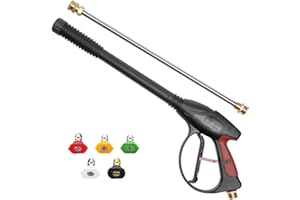 Pistolet À Eau Haute Pression Baguette Magique, Achort 280Bar Pistolet Nettoyeur Haute Pression de Rechange Gun and Nozzles pour Le Lavage De La Voiture D'arrosage