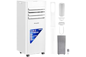 Lovewind Mobiles Klimagerät 9000 BTU (Eco R290), Leise 52 dB, Tragbare Klimaanlage mit Fernbedienung, 4-in-1 Kühlung, Entfeuchtung, Belüftung und Schlafen, IPX1 für Innenräume Büro