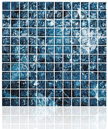 Peel and Stick Tile Blue Kitchen Backsplash Tile 10x10,Pack of 6 by Peel and Stick Tile