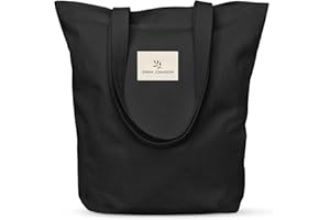 Emma Jonasson Jutebeutel mit Reißverschluss und Innentasche - Stilvoller Shopper Damen - Einkaufstasche mit langem Henkel - perfekte Tasche als Tote bag, Stofftasche