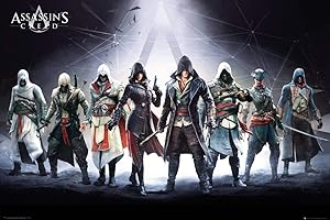 GB Eye Poster représentant Les Personnages d'Assassins Creed Grand Format 61 x 91,5 cm