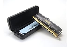 East Top Tecla de armónica cromática profesional de 12 agujeros y 48 tonos C con armónica de cubierta negra para adultos, músicos profesionales y estudiantes (BK)