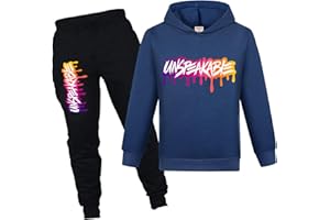 YUANZLN Boys Tracksuit Hoodie Sweatshirt and Pants YOUTUBE Cartoon Letter Kids Clothes Sets for 1-13 Years