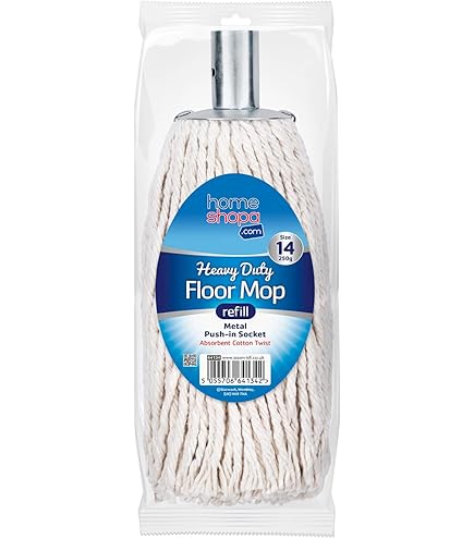 BH | 18 Py Metal Push Socket Mop Head | 5 Pcs | Wet Or Dry Floor Cleaning | Disposable | Replacement | Cotton Thick Absorbent Yarn | Everyday Home, Office, Commercial Use - By BEST HOUSE