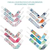 Liname Schnullerband Mit Clip Für Mädchen – 3 Stück Saugerband – Premium Qualität Universeller Schnuller Clip Für Alle Schnuller Mit Und Ohne Ring – Beidseitiges Modisches Design - 7