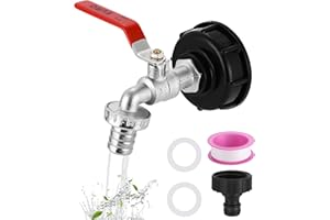 FAOKZE IBC Auslaufhahn, 1000 Liter Tankhahn, aus Alu-Kugelhahn mit 3/4 Zoll Anschluss IBC Adapter für Tankhahn, Regenwassertank IBC Tankarmatur,ibc tank zubehör