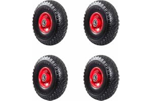 ‎FRONTTOOL Robustes Ersatzrad für Sackkarre – Vollgummi, pannensicher, 20mm Achsbohrung, 110kg Tragkraft, Variante:4 Räder