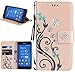 Produktbild Roreikes Sony Xperia XA Hülle, Slim Retro Schmetterling und Blume PU Leder Bookstyle Handyhülle Tasche Flip Wallet Case mit Strap Portable Handytasche Anti-Scratch Shell Cash Pouch ID Card Slot Magnetverschluss Etui Soft Silikon Back Cover Folio Schale Schutzhüllen für Sony Xperia XA - Golden