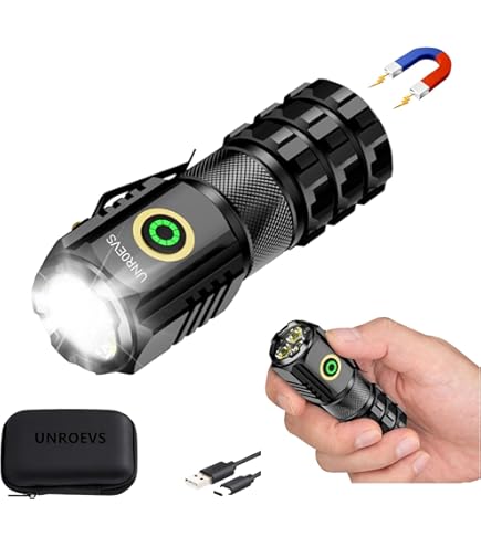 AIERSEN Rechargeable LED Flashlight - 5000 Lumens, 5 Modes, Zoomable, USB-C, Compact EDC Light