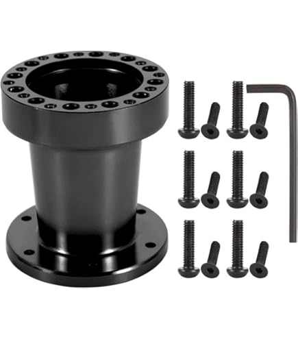 Distanziale Per Volante Universale 12,5 Mm - Spessore In Lega Di Alluminio Nera Per Auto, Kit Adattatore Con Cuscinetto - 3