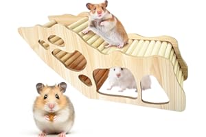 LURNODY Hamster Tunnel, Hamsterhaus Aus Holz, Hamster Haus, Geheimer Peep Tunnel HamsterhüTte, Hamster Zubehör, Geeignet für Hamster, Chinchillas, Rennmäuse, Hamster Haus aus Holz