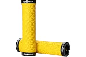 Teyssor Impugnature per Manubrio Bici, Manopole della Bicicletta Antiscivolo in Gomma con Doppia Serratura in Alluminio per MTB Ciclismo