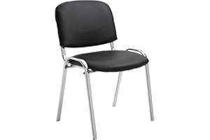 ‎CLP CLP Stapelstuhl Ken I Konferenzstuhl Mit Kunstleder-Bezug I Metall In Chrom-Optik, Farbe:schwarz