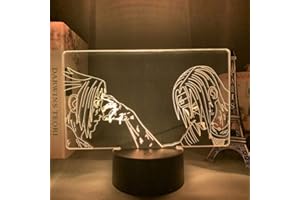 LBVRGG Anime 3D Lamp Naruto Sasuke e Itachi Uchiha LED Night Light Kids Touch Usb Lampara Lampada da tavolo Home Decor Luce Regali per bambini-16 colori con telecomando