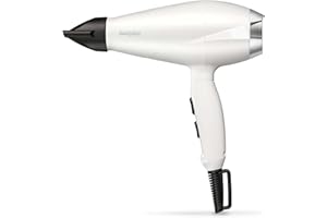 BaByliss Sèche-cheveux Speed Pro 2000 Sèche cheveux 2000W Moteur Professionnel AC Fabriqué en Italie Léger Technologie Ionique Anti-Frisottis 3 réglages température 2 réglages vitesses Blanc 6704WE