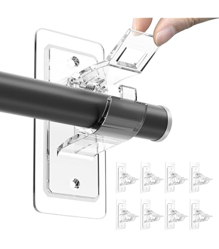 Fleymu 2er-Pack Gardinenstangenhalter Ohne Bohren - Selbstklebend & Transparent