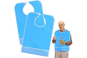 LOBVABA Bavaglino Impermeabile Pezzi Blu, Lavabile e Riutilizzabile Grembiule Grande per Protezione Abbigliamento