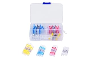 NICELAND Złączki lutownicze zestaw 4 złączy lutowniczych, 4 rozmiary, łączniki termokurczliwe, łączniki zaciskowe, łączniki kablowe