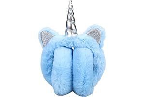 IHCEMIH Paraorecchie da Donna Bambina Fluffy Peluche Pieghevoli per Ragazze Bambini Unicorno Scaldaorecchie Termiche Protezione dal Vento Freddo Unisex Moda Accessori Esterno di Inverno per Sci Corsa