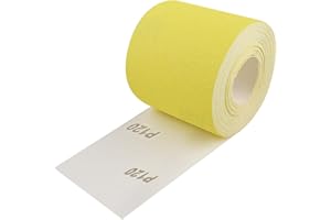Shineboc Sandpaper Roll Yellow, 93mm x 10m, 120 Grit, Quartz Sand Abrasive Sanding Paper for Wood, Metal, Paint, Plaster, Filler, Automotive, Compatible with Machine Sanders