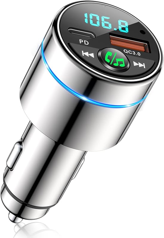 Mohard Transmetteur FM Bluetooth 5.3, Tout Métal Bluetooth Voiture, Chargeur Rapide de Voiture PD30W Type C+QC3.0, Adaptateur Bluetooth Autoradio, Suppression du Bruit, Appel Main Libre, Musique Hi-Fi
