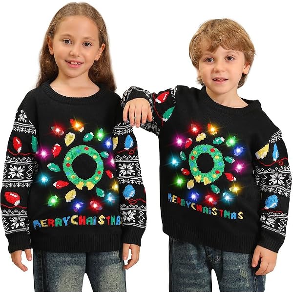 Pull De Noël Pour Enfants – Sweat Festif Garçon Fille Pour Fêtes Familiales Hiver - 8
