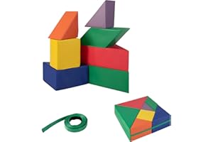 LIFEZEAL Set di 7 mattoncini in gommapiuma, per arrampicata, mattoncini giganti, multicolore, per la cameretta dei bambini (edizione 2)