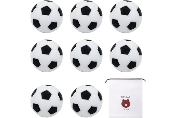 NYGGTYK 8 st ersättningsfotboll med 1 st fotbollsväska, bordsfotboll, 36 mm-mini-bordsfotbollsleksak, lämplig för familjefester och fester