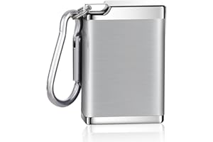 SENBALER Posacenere Portatile in Tasca, Ispessito Mini Portacenere Tascabile,Posacenere Tascabile in Metallo per Viaggi, Escursioni, Gite (Argento)