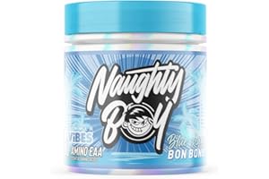 NAUGHTY BOY NaughtyBoy Amino EAA - Blue Raspberry Bon Bon, 255g, 30 Servings, Vegan BCAA & Essential, Intra-Workout & Recovery Support, Delicious Flavours, Muscle Repair & Performance
