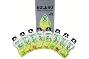 Bolero ICED GREEN TEA MIX 24x3g | Poudre pour boisson sans sucre, édulcorée à la stévia + vitamine C | convient aux enfants, aux sportifs et aux diabétiques | sans gluten
