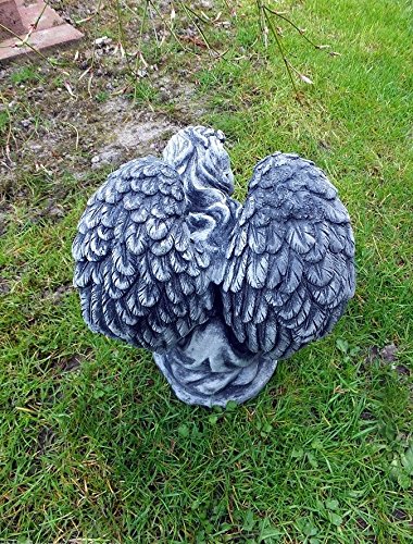 Steinfigur Engel Angel Gartenfigur Grabengel Skulptur Grabschmuck Frostfrei massiver Steinguss - 3