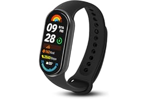 NHONGYE Mi Smart Band 9 Fitness Tracker - 1.62" 1200Nits AMOLED Display, 21-Day Battery, 5ATM Waterproof, Sp02 Tracking, Heart Rate & Sleep Monitor, 150+ Sports Modes for Running/Gym UK Stock Fast Delivery