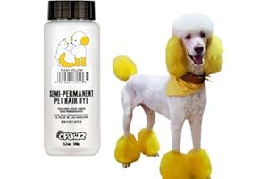 Opawz Semi-Permanente Tinte para el Pelo de Perro, Pigmentos de Grado Alimenticio, Tinte para el Pelo de Mascotas para Perros, Gatos y Todas Las Mascotas Que Pueden Bañarse (Flash Amarillo)
