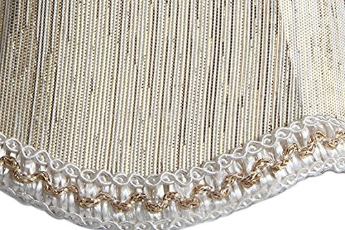 Splink 2pcs Lampenschirm Clip-On E12/E14 Stain Stoff Stehlampe Wandlampe Tischlampenschirm Vintage Stil 75*130*120mm - 3