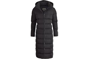 Spindle Womens Maxi Long Hooded Puffer Quilted Parka Coat Extra Long | Ladies Full Length Winter Jacket with Hood