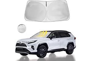 HOHUIGO Front Window Sun Shade Windshield Sunshade Fit 2019-2024 Toyota RAV4 SUV（Hybrid Prime LE, XLE, XLE Premium, Adventure, TRD Off-Road） Foldable Sun Visor Protector UV and Heat Shield, Keep Car Cool