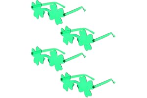 PARSUP 4 Pairs St. Patricks Day Glasses, Irish Green Four Leaf Shamrock Glasses Eyeglasses for Saint Patricks Day Party Props Favours, Saint Paddy Day Novelty Accessories for Men, Women Outfits