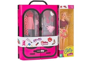 Olly Armadio Fashion Doll snodata inclusa - Tanti Accessori e Vestiti alla Moda - 2 Specchiere - Ante Apribili - Globo Giocattoli 41500