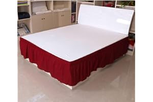 CQZM Americana Bianca Gonne da Letto Volant Avvolgente Mantovana Giroletto Matrimoniale Fascia Elastica Gonna per Letto Camera da Letto Hotel Gonna Letto Copriletto