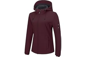 Outdoor Ventures Jacke Damen Wasserdichte Atmungsaktiv Softshelljacke - Übergangsjacke Winddichte Regenjacke Funktionsjacke mit Kapuze