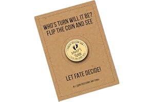 SMARTYPANTS Mum Dad Decision Coin Token - Who's Turn Will It Be? Funny Parents Unique Cute Parenthood Humour Decision Token Flip A Coin And See Your Fate Present Gift (Wood)