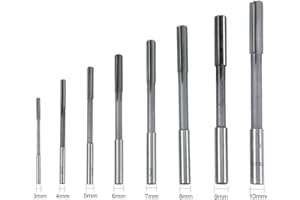 TANGXI 8 pezzi 3,4,5,6,7,8,9,10mm Set di Alesatori HSS,Fresa a Codolo Cilindrico,Alesatore Manuale in Acciaio ad Alta Velocità,Alesatore Chucking Machine per la Lavorazione del Foro