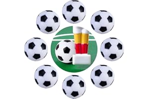 Yositochuan Calcio Balilla Set da 8 Pezzi Materiale di Alta qualità Palline da Calcio Balilla silenziose, Palline da Calcio Balilla da 32 mm, Schema di Colori Classico Bianco e Nero (Set di 8 Pezzi)