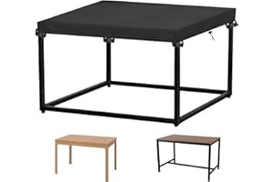 YBYHFAA Verschiedene Größen Schutzhülle für Tischplatte, 100% wasserdicht 600D Oxford Abdeckhaube für Tischplatte, Schwerlast Reißfest Tischplattenabdeckung, UV-Beständiges, Schwarz (110*110*15cm)