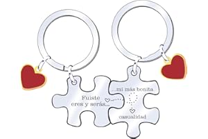 JRZDFXS Llaveros Pareja,Llaveros Para Parejas Personalizados,Llavero Para Parejas,Pieza De Puzzle Pareja Llaveros,Llavero Pareja Amor,Llavero Coche,Placa Grabado Llaveros, CumpleañOs San Valentin