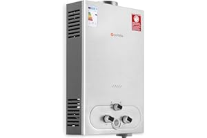 OZONLIFE Chauffe-eau à Gaz 20 LPM, Chauffe eau Gaz Butane Propane Instantané 40 KW, 0,2 Bar Pression d'Eau Ultra Basse Démarrage, pour la Douche et sur Demande